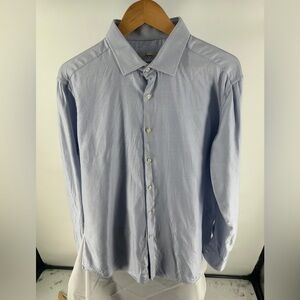 camicia ingram doppio ritorto blue and white button up shirt